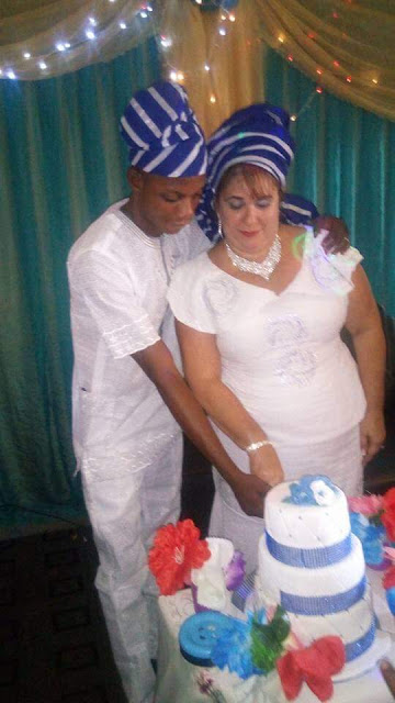 Young Nigerian man and his older British wife enjoy their honeymoon in Ado Ekiti