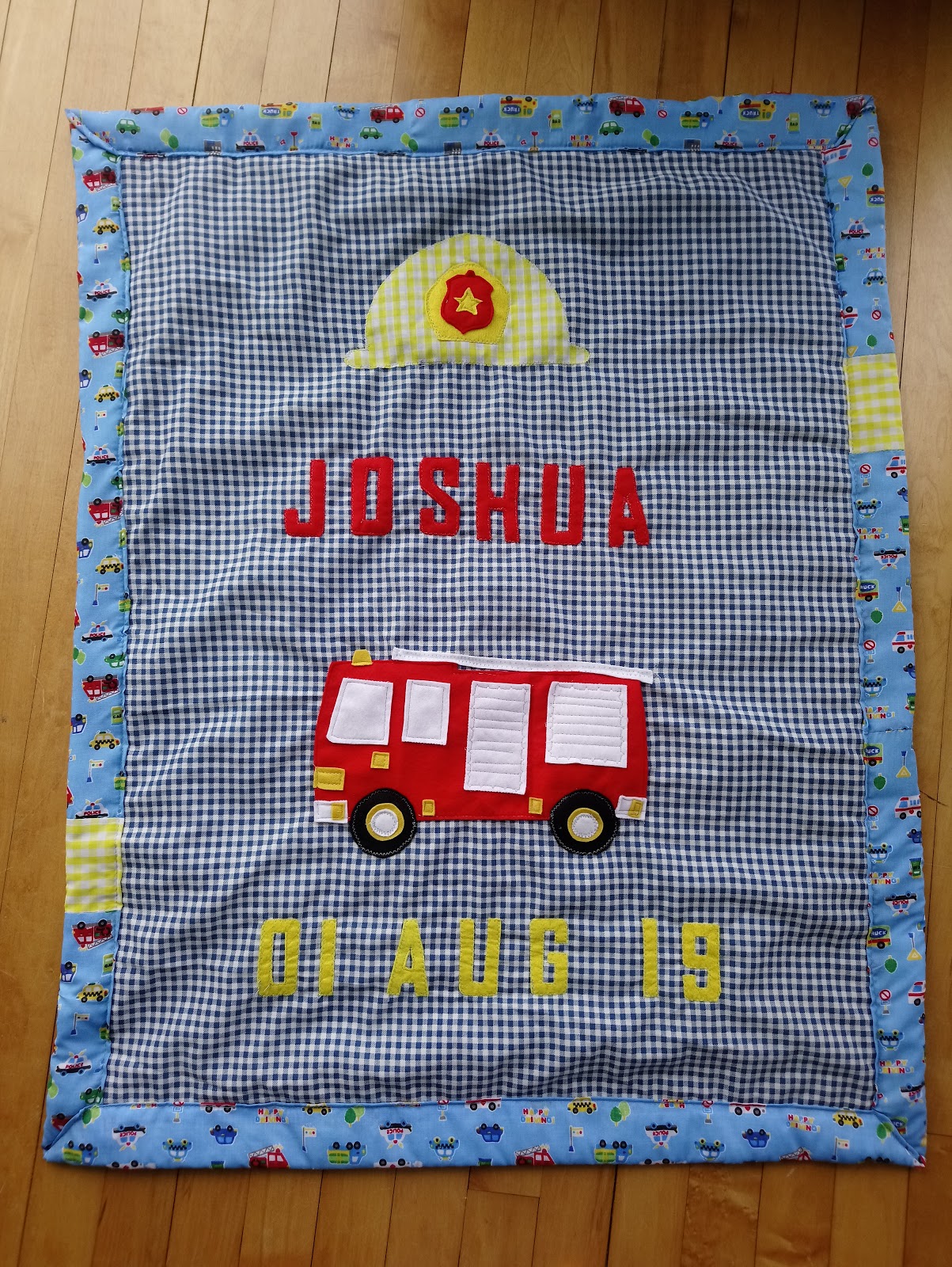 lilyjean A fire engine quilt for Joshua