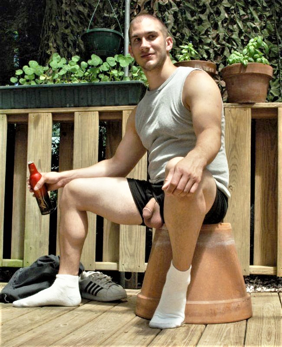Men in shorts with dick out