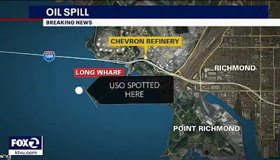 Map of the Richmond Oil Spill in the US.