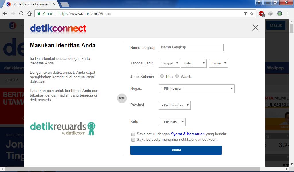 KaharZ: cara melakukan registrasi dan memposting artikel di detik.com