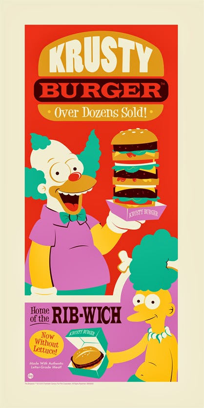 “Krusty Burger” The Simpsons Screen Print by Dave Perillo