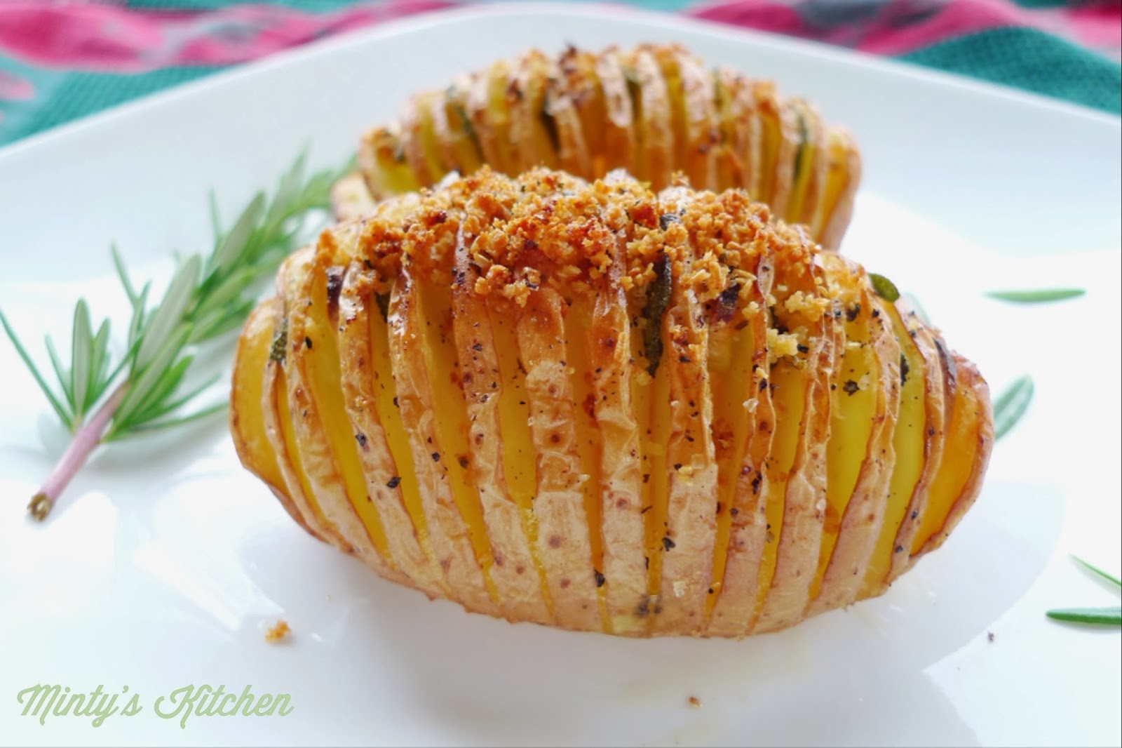 Minty's Kitchen Hasselback Potatoes