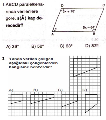 7. Sinif Matematik 2. Dönem 1. Yazılı Soruları Testi - Ödevvar,oguz