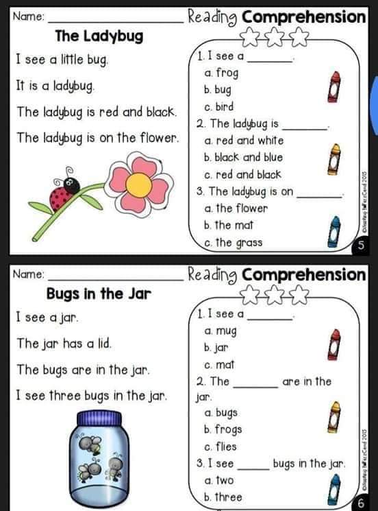READING COMPREHENSION WORKSHEETS FOR KINDER-GR1 - The Teacher's Craft