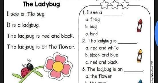 READING COMPREHENSION WORKSHEETS FOR KINDER-GR1 - The Teacher's Craft