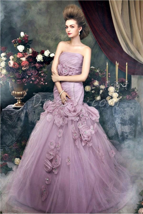Purple Mermaid Wedding Dress