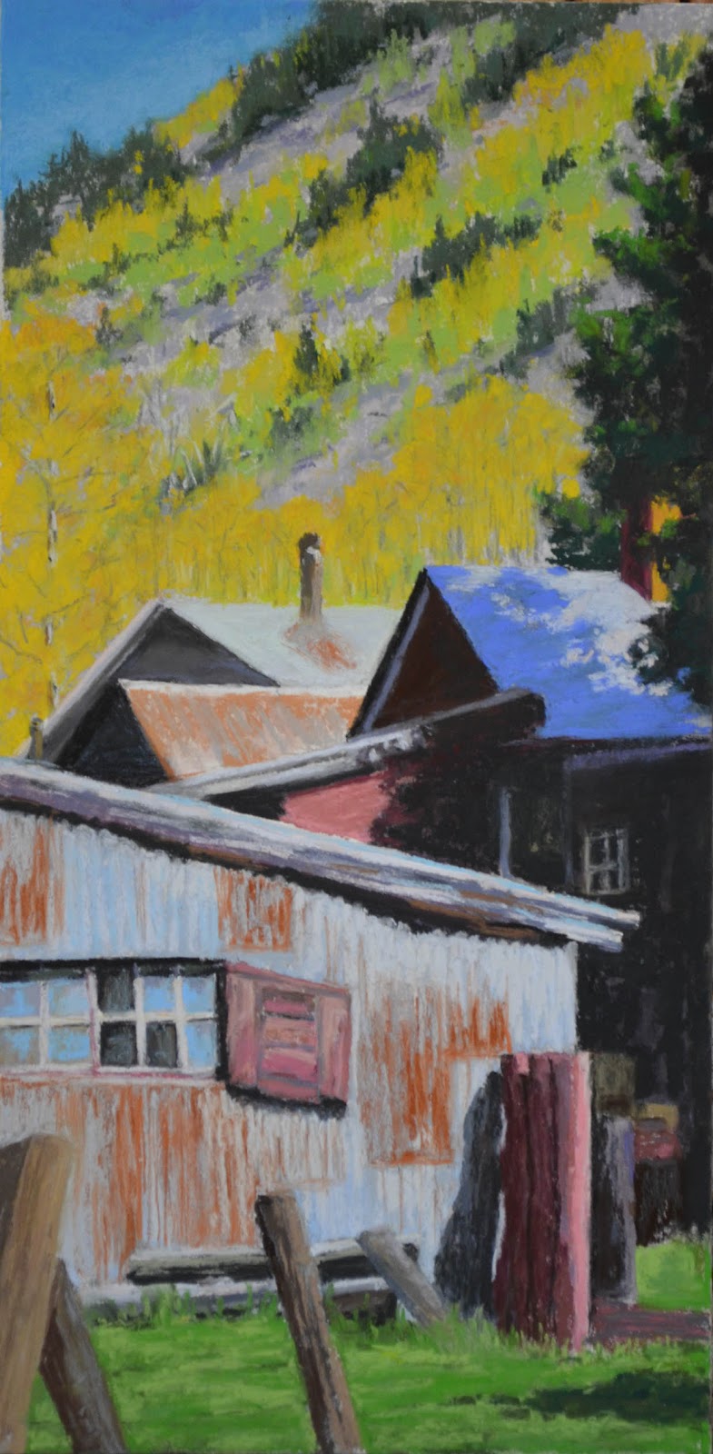 Daily Painters Of Colorado "Autumn in Rico" Original Pastel Landscape Painting by Western