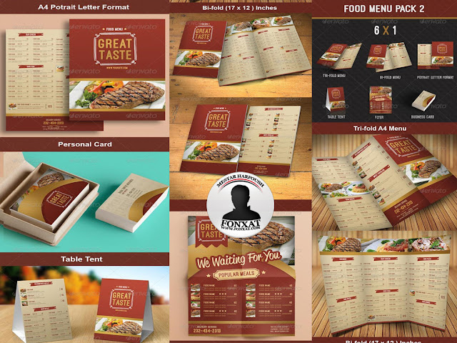 المجموعة الرابعة من منيوهات الطعام food menu design