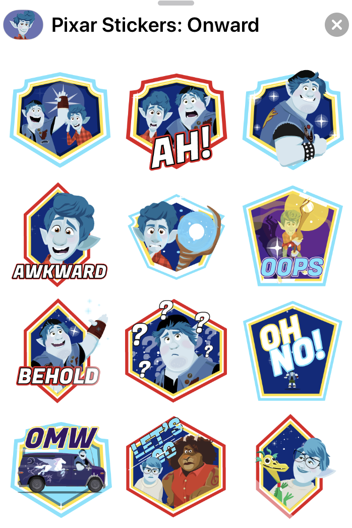 Dan the Pixar Fan: Disney·Pixar Onward Apple iOS Sticker Pack