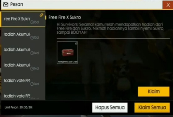 Sukro Ff Garena Cara Redeem Kode Sukro Ff Garena Free Fire