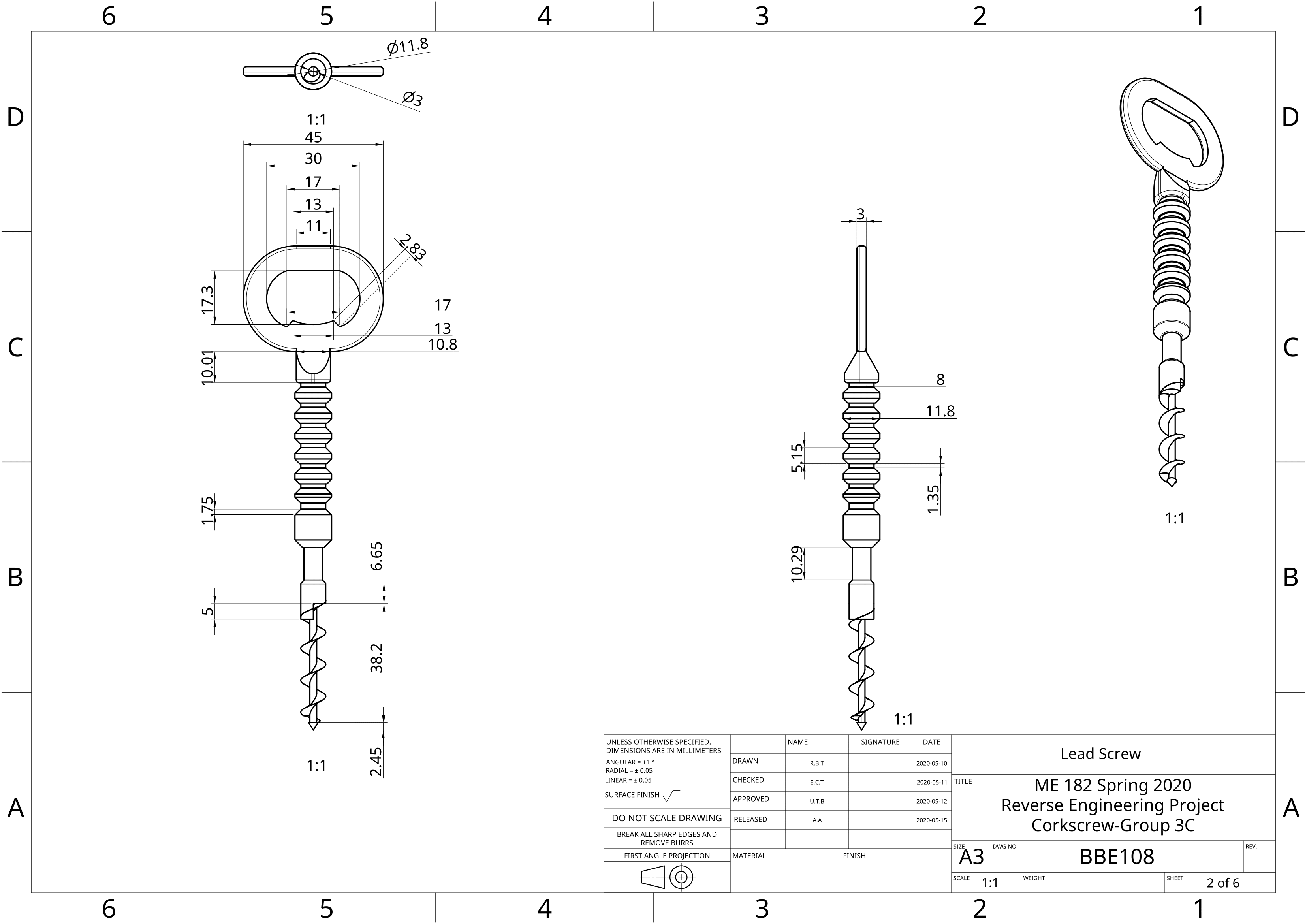 Lead Screw Drawing