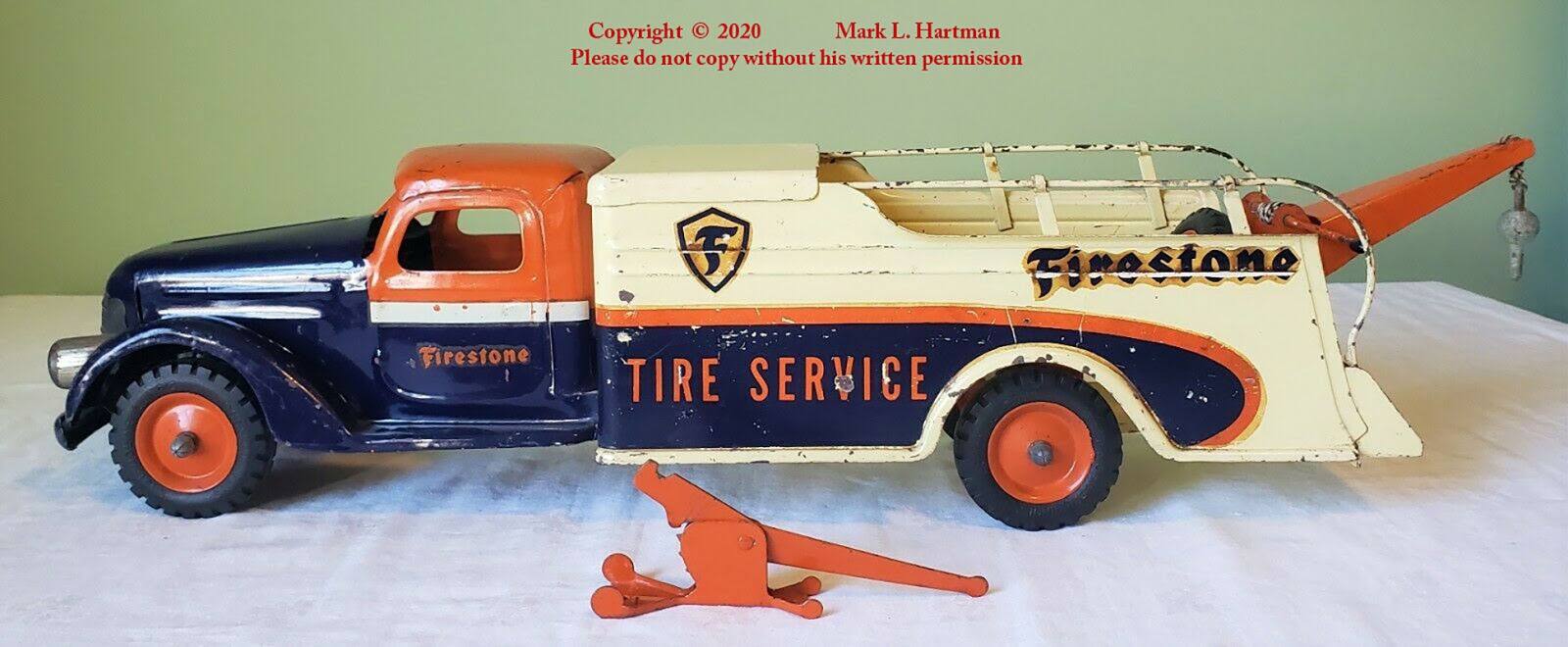 Old Antique Toys A Rare "Private Label" Buddy L Firestone Tow Truck