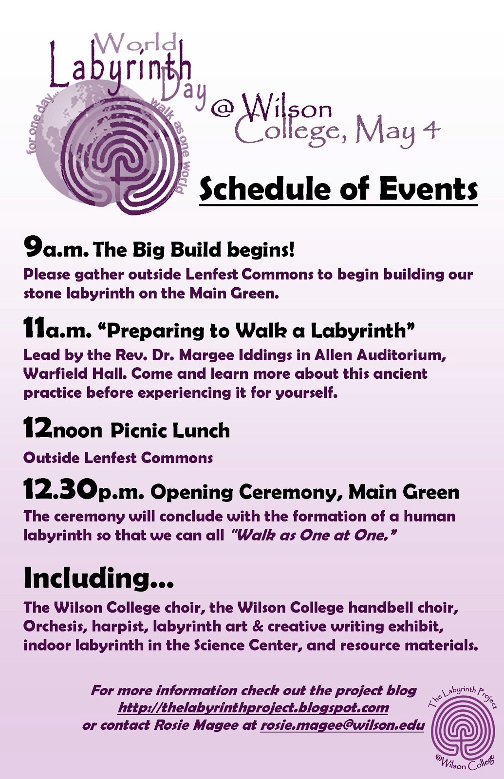 The Labyrinth Project Wilson College World Labyrinth Day Schedule