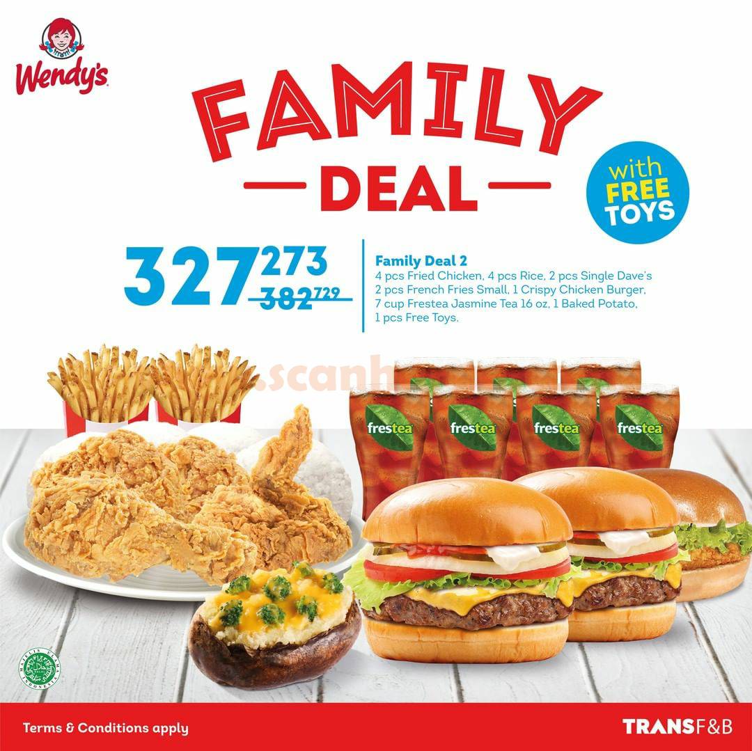 WENDYS FAMILY DEAL! Promo Paket Hemat mulai 130Rban* scanharga