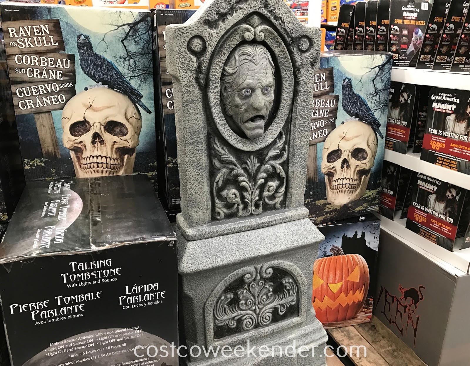 58" Talking Tombstone with Lights and Sounds Costco Weekender