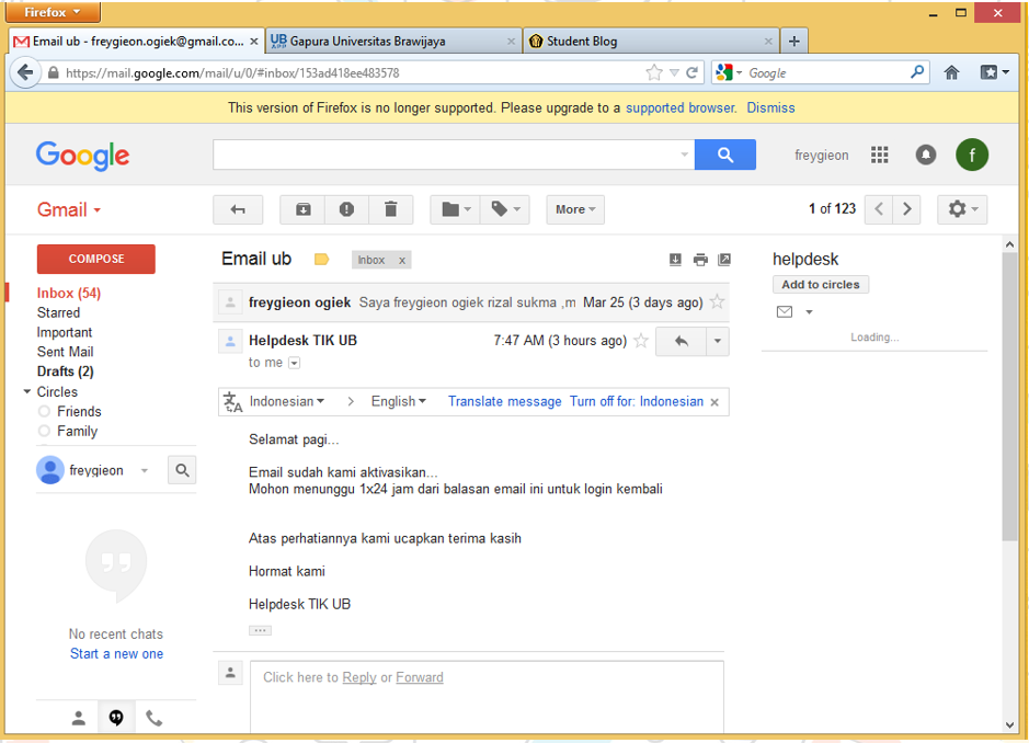 Membuat Email Ub | tutorial membuat email blog ub mengatasi email tidak Membuat Email Ub | tutorial membuat email blog ub mengatasi email tidak