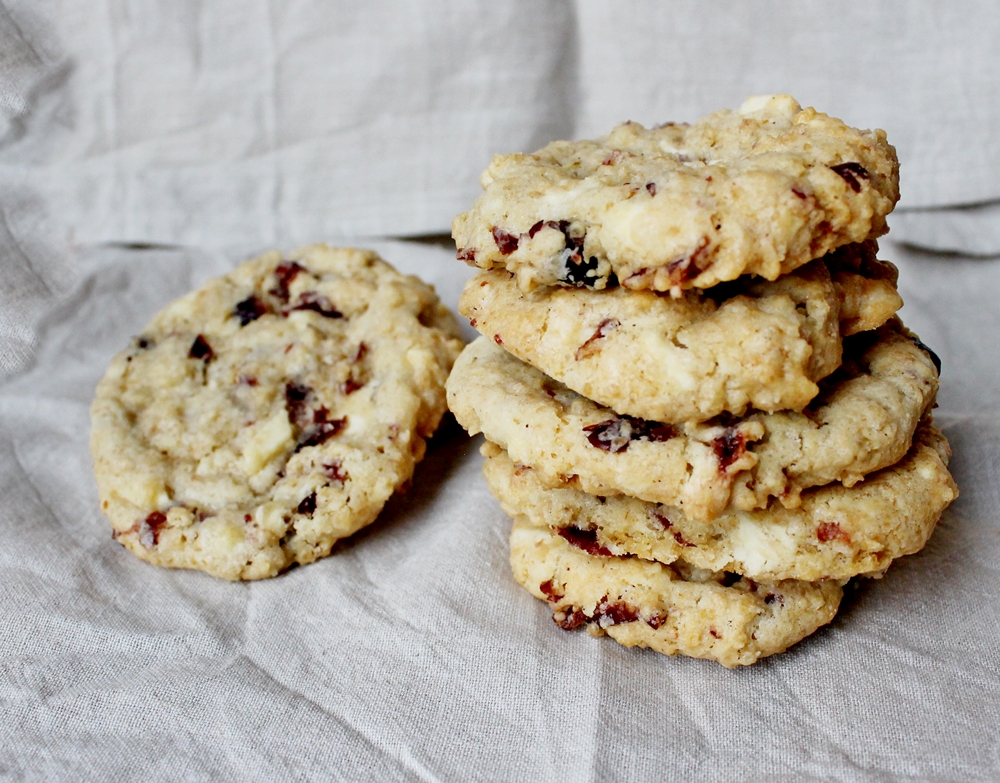 Grimmskram: Cookies mit weißer Schokolade, Cranberries und Haferflocken