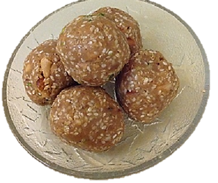 The favorite and necessary Makar Sakaranti Dish the sweet sesame balls, til ke laddu