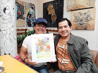 Artista visual chiapaneco David Hernández y Carlos de la Cruz escritor