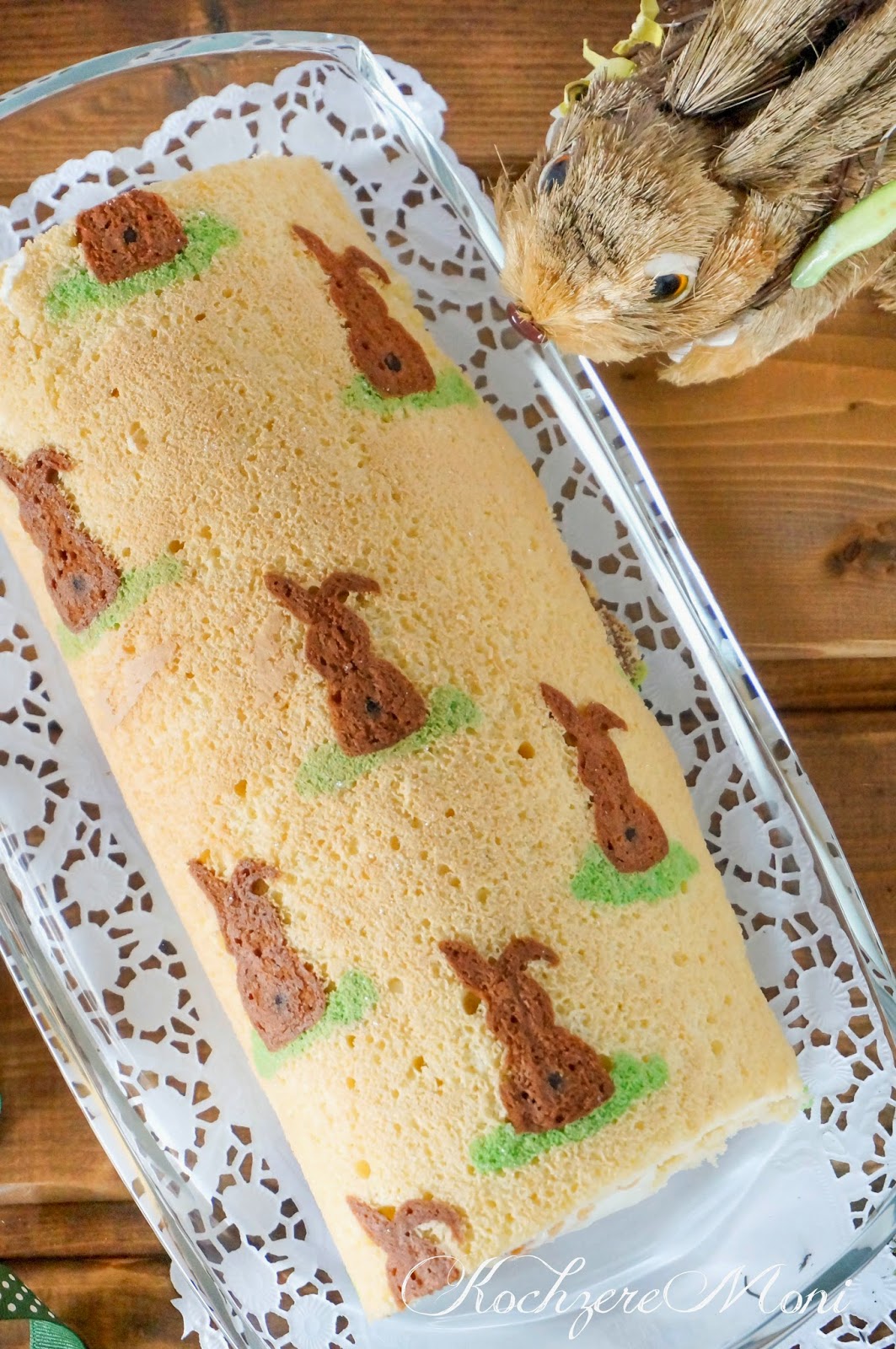 Happy Easter! Osterhasen Biskuitrolle gefüllt mit Mandarinen-Quark