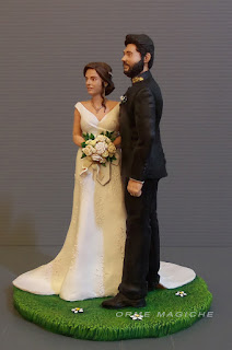 cake topper personalizzato sposo orchestra divisa musicista coppia statuette per torta matrimonio a tema musica orme magiche