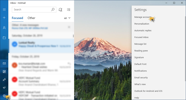 Naam afzender van e-mail wijzigen in Windows 10 Mail-app