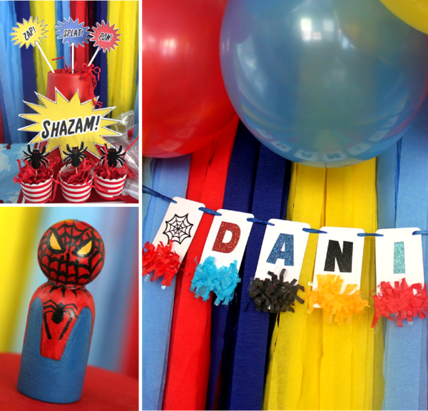 A SpiderMan Inspired 5th Birthday Party - via BirdsParty.com