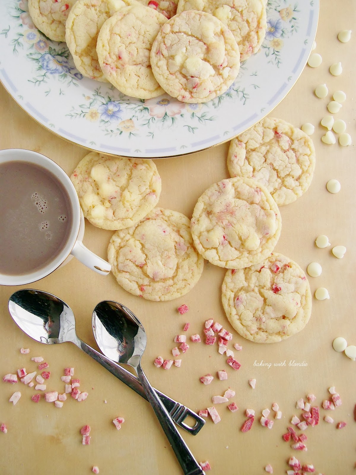 White Chocolate Chip Peppermint Sugar Cookies