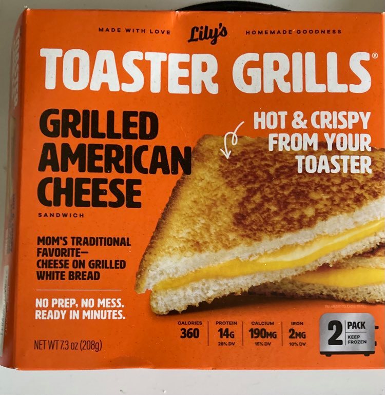 Lily's Toaster Grills® Grilled American Cheese Sandwich, 2 ct