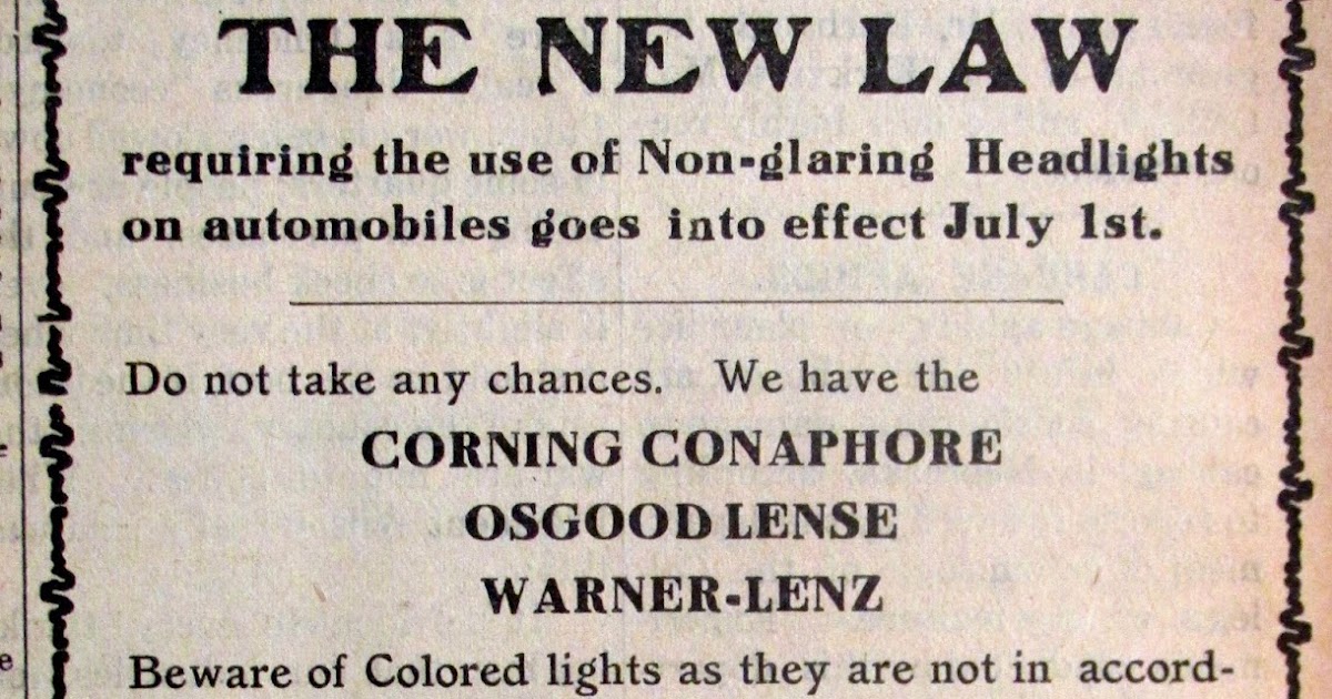 Sutton Nebraska Museum 1917 auto headlight frenzy to comply with state