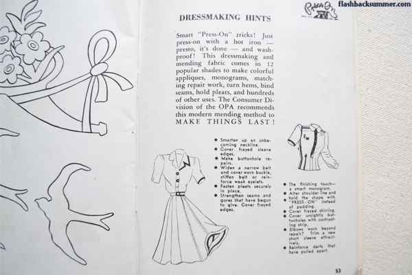 Flashback Summer: No-Sew Embellishing with 1940s Mending Tape - Make do and mend