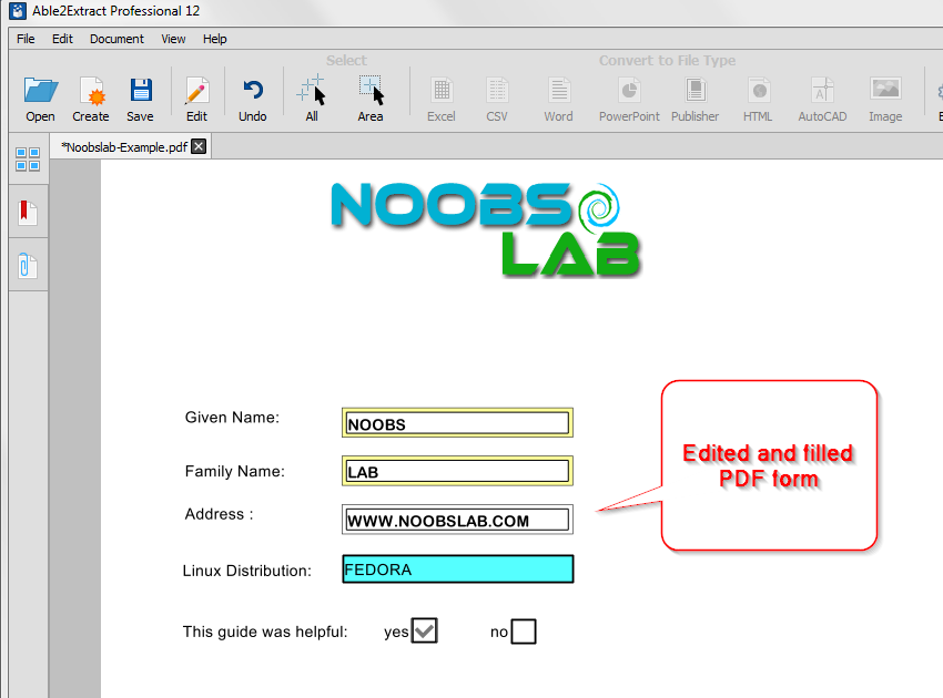 How to fill and edit PDF forms on Linux with Able2Extract Pro 12 ...