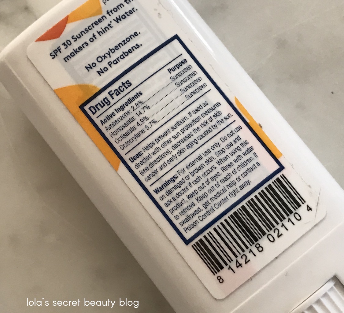 lola's secret beauty blog Hint Sunscreen Spray and Sunstick