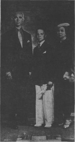 Astor Piazzolla con sus padres Vicente y Asunta, en Mar del Plata en 1963