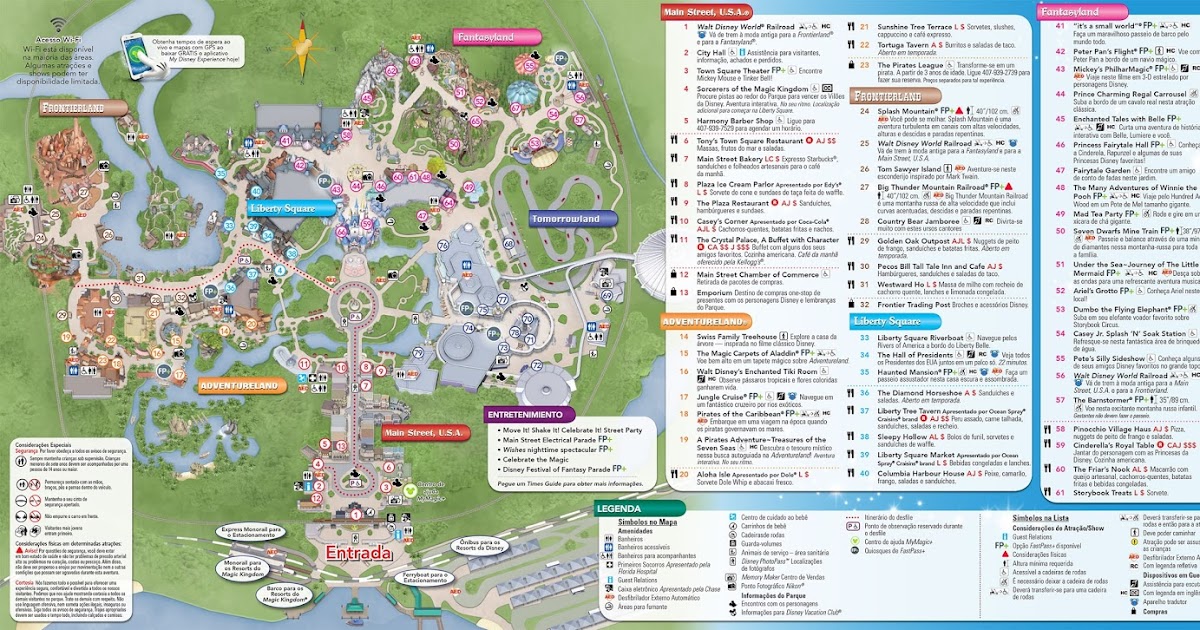 Flor & Margarida Mapa Parque Magic Kingdom 2016