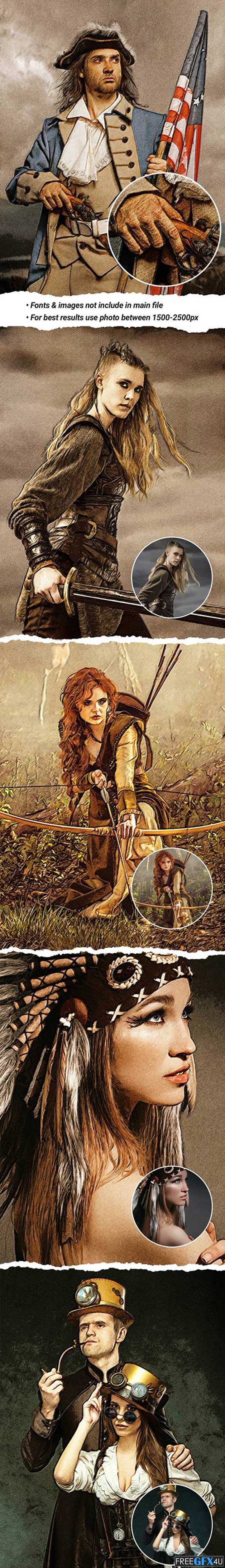 Graphicriver - Color Pencil Drawing Photoshop Action Color Pencil Drawing Photoshop Action