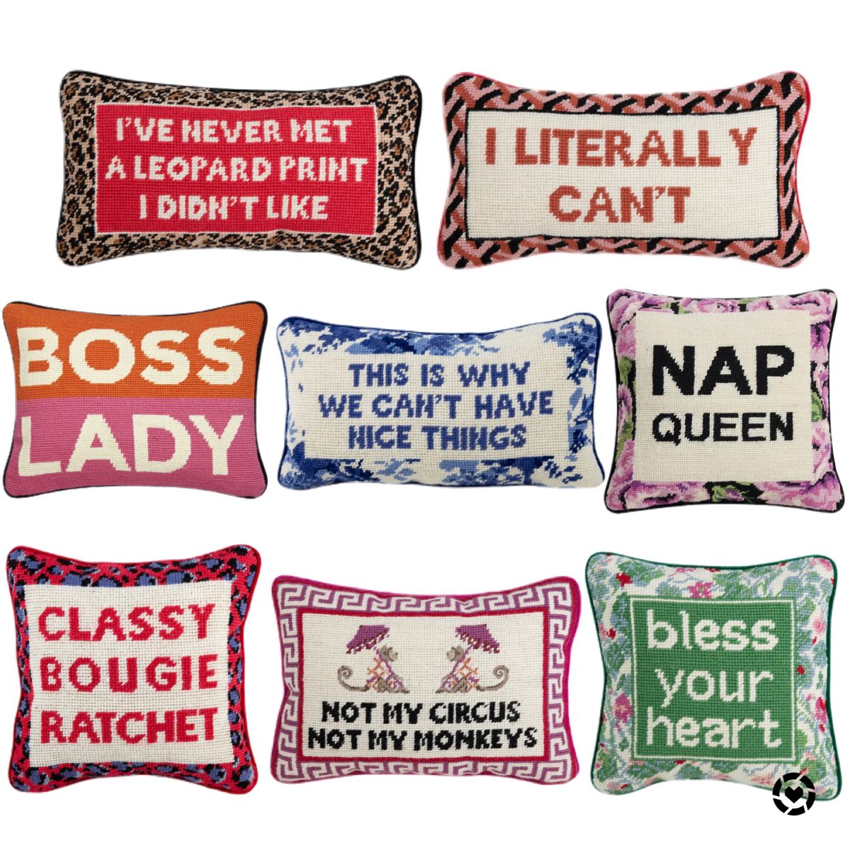 Funny Kids Word Sayings Custom Needlepoint Pillows - NeedlePoint Kits and  Canvas Designs