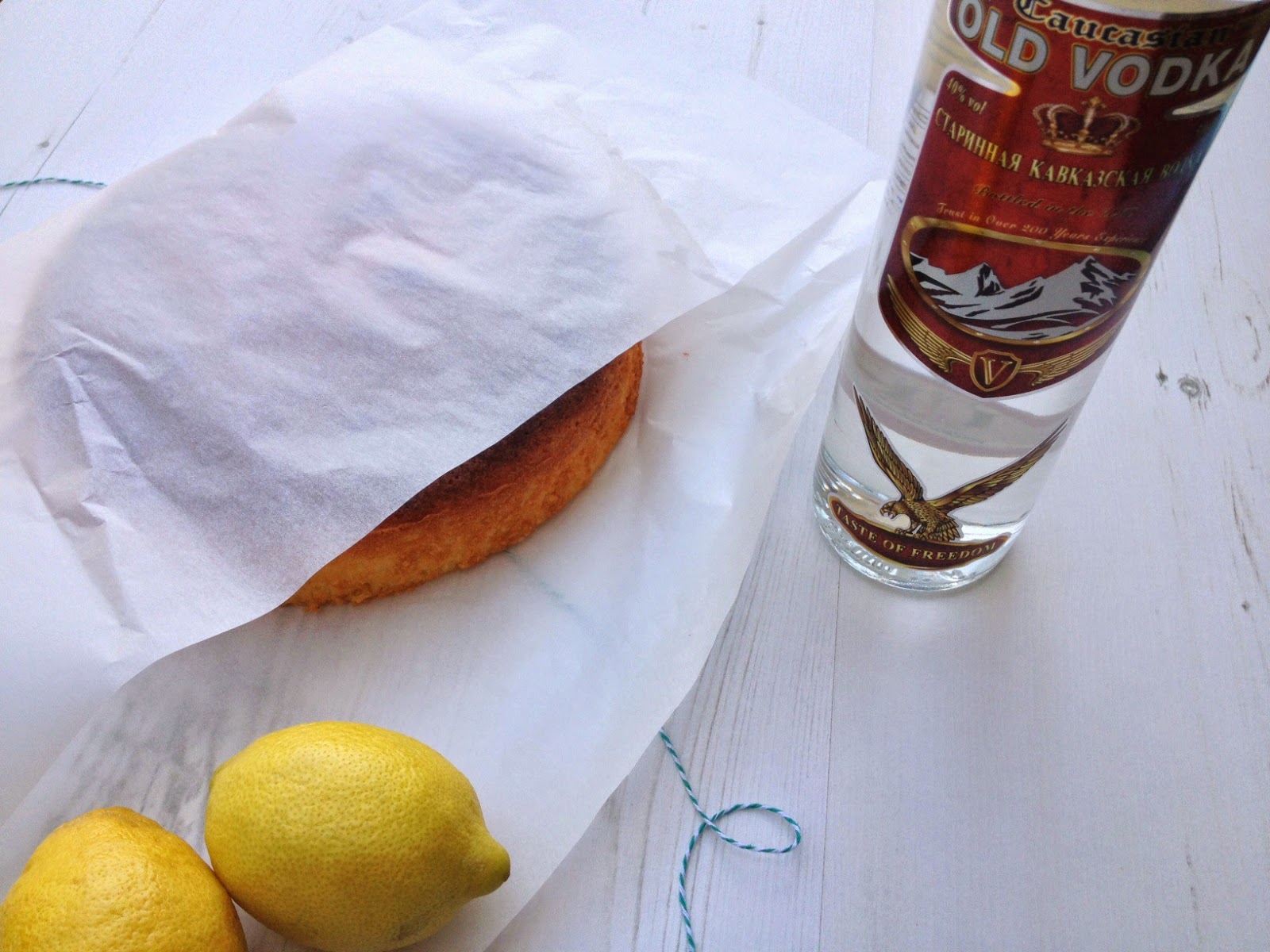 wrapped vodka and lemon cake