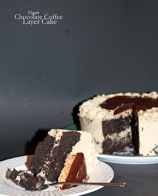 vegan chocolate coffee layer cake