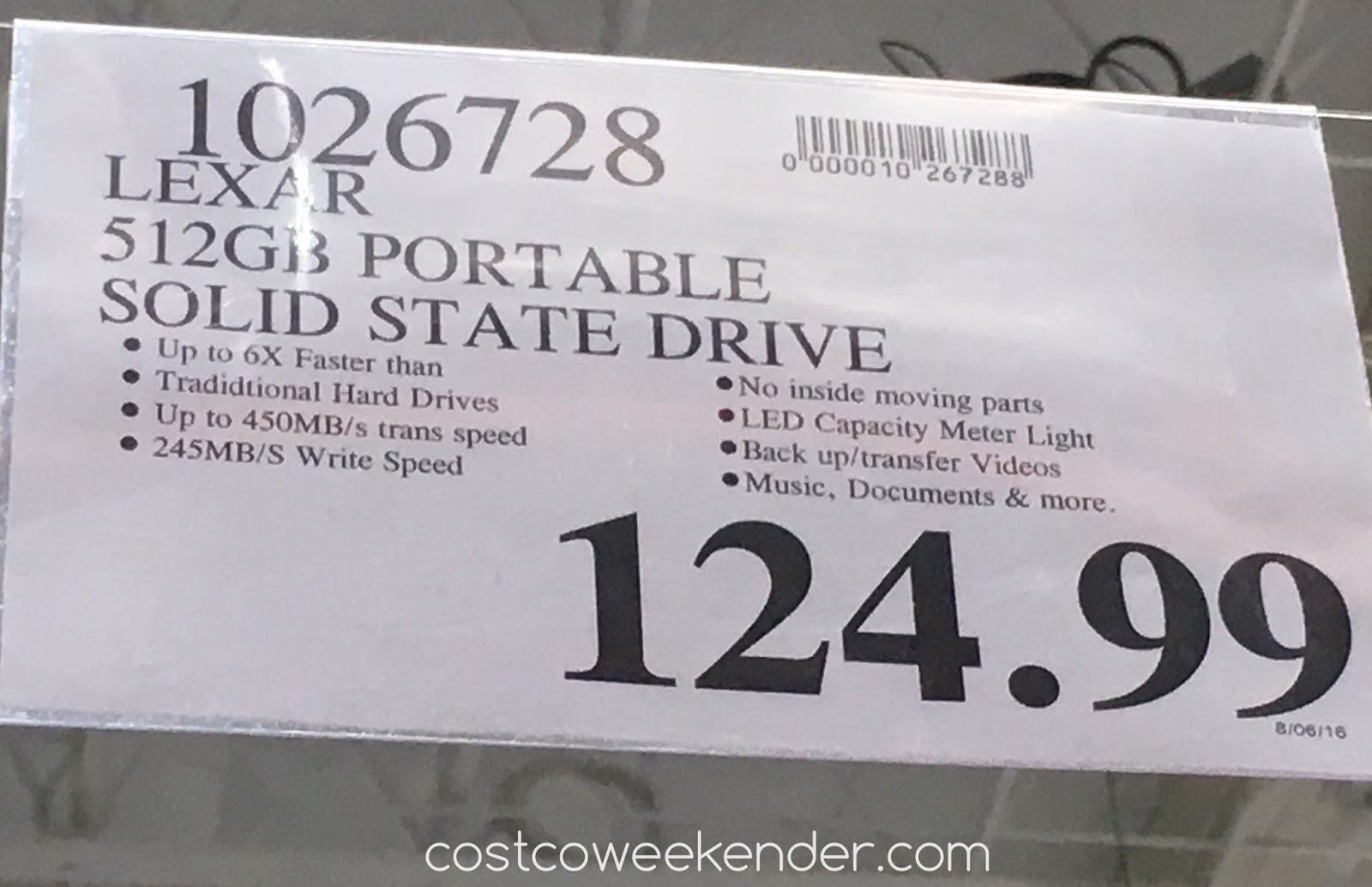Lexar 512gb Portable Solid State Drive Costco Weekender