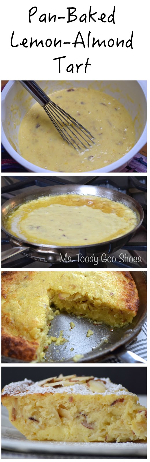 Pan-Baked Lemon-Almond Tart: From start to finish, this custardy tart takes only 20 minutes. It just may be the best thing I've ever made! | Ms. Toody Goo Shoes