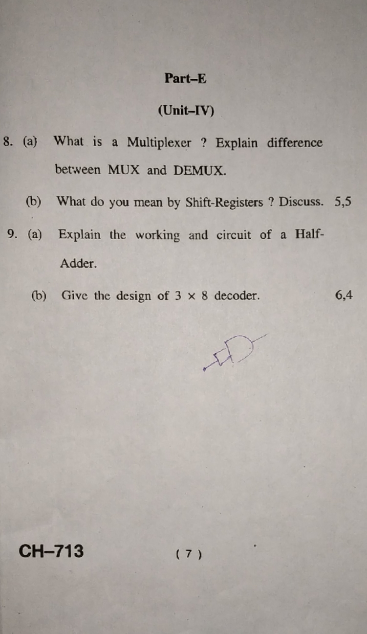 BCA Digital Electronics Question Paper HPU
