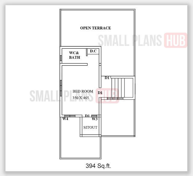 3 bedroom two storey first floor plan under 1500 sq.ft