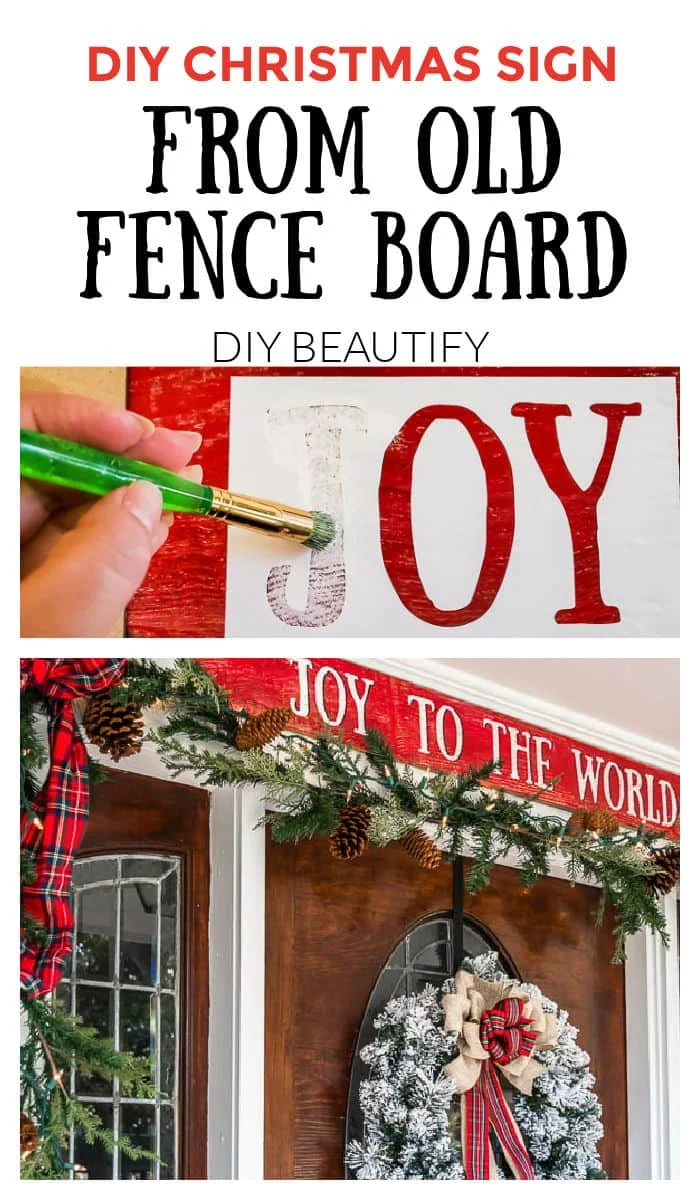 DIY Christmas sign Joy to the World