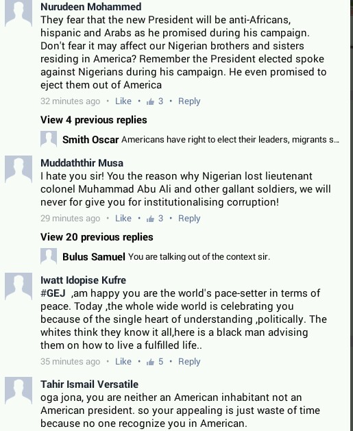 Jonathan Tells Americans To Stop Protesting Against Trump. Nigerians React  _20161111_165411