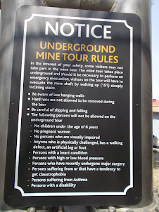 Precaution and advice  to tourists visiting  "CROWN GOLD MINE".