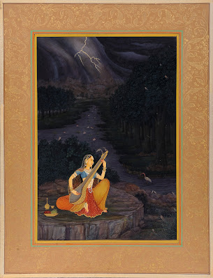 Buy Watercolor Painting - Creating Her Own Raga for a Thunderous Night