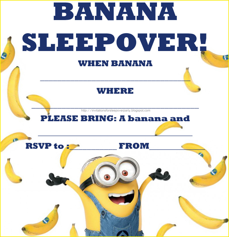 Invites FOR SLEEPOVER Celebration image regarding You Re One in a Minion Printable named Invites FOR SLEEPOVER Occasion