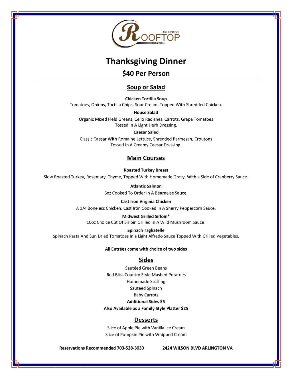 Clarendon Nights Thanksgiving at Arlington Rooftop